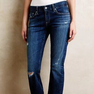 Anthropologie AG Adriano Goldschmied Tomboy Boyfriend Distressed Crop Jeans 29